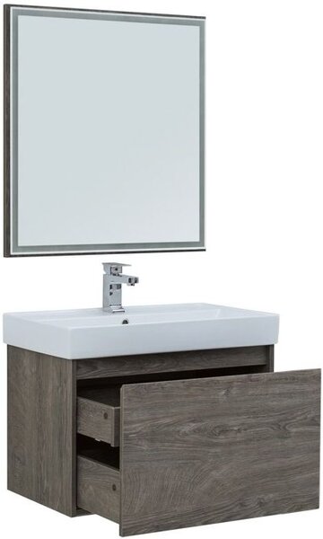 Комплект мебели для ванной Aquanet Nova Lite 75 дуб рошелье (1 ящик)