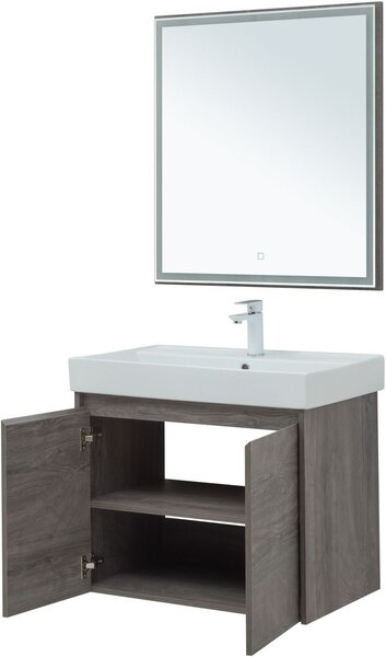 Комплект мебели для ванной Aquanet Nova Lite 75 дуб рошелье (2 дверцы)