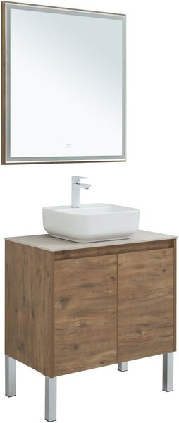 Комплект мебели для ванной Aquanet Nova Lite 75 дуб рустикальный (2 дверцы)