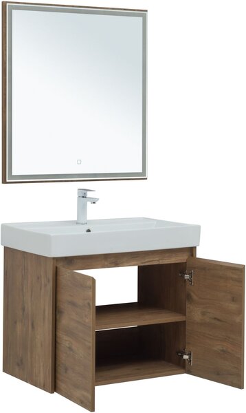 Комплект мебели для ванной Aquanet Nova Lite 75 дуб рустикальный (2 дверцы)