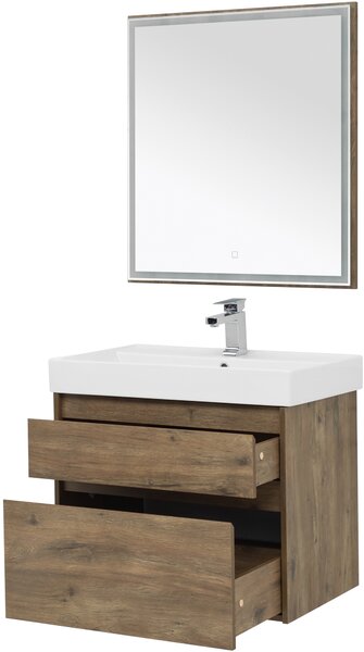 Комплект мебели для ванной Aquanet Nova Lite 75 дуб рустикальный (2 ящика)