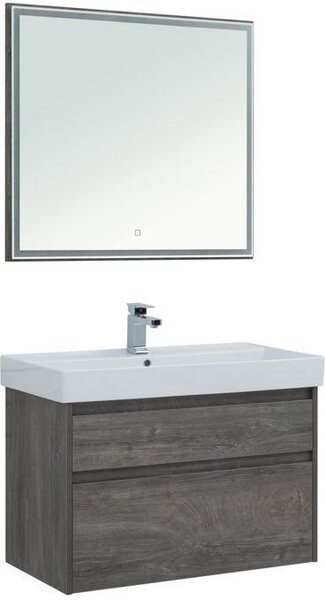 Комплект мебели для ванной Aquanet Nova Lite 90 дуб рошелье (2 ящика)