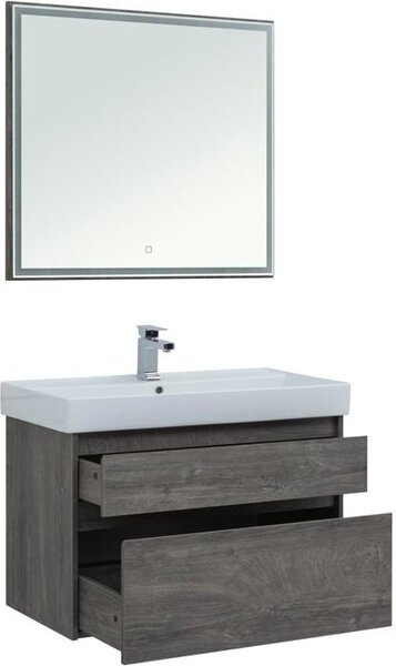 Комплект мебели для ванной Aquanet Nova Lite 90 дуб рошелье (2 ящика)