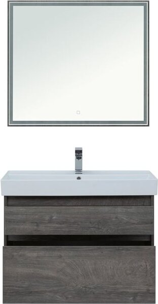 Комплект мебели для ванной Aquanet Nova Lite 90 дуб рошелье (2 ящика)