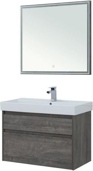 Комплект мебели для ванной Aquanet Nova Lite 90 дуб рошелье (2 ящика)