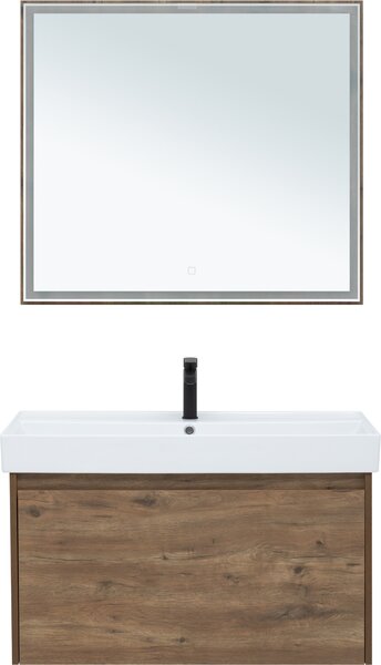 Комплект мебели для ванной Aquanet Nova Lite 90 дуб рустикальный (1 ящик)
