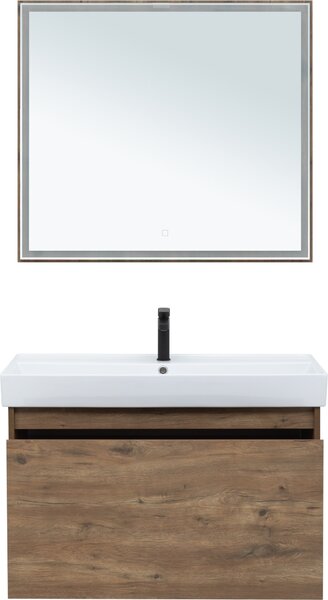 Комплект мебели для ванной Aquanet Nova Lite 90 дуб рустикальный (1 ящик)