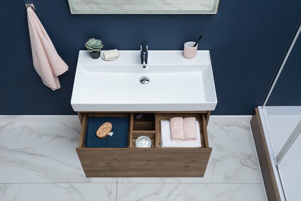 Комплект мебели для ванной Aquanet Nova Lite 90 дуб рустикальный (1 ящик)