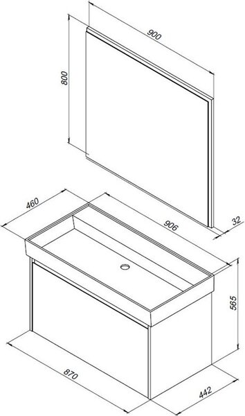 Комплект мебели для ванной Aquanet Nova Lite 90 дуб рустикальный (1 ящик)