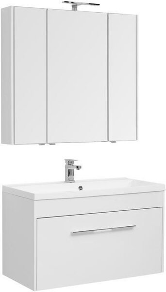 Комплект мебели для ванной Aquanet Августа 100 белый (раковина Нота NEW)