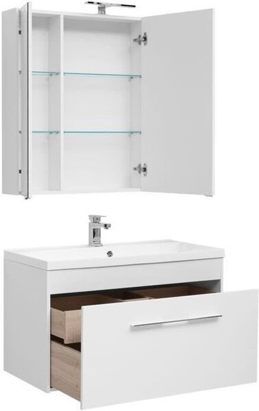Комплект мебели для ванной Aquanet Августа 100 белый (раковина Нота NEW)