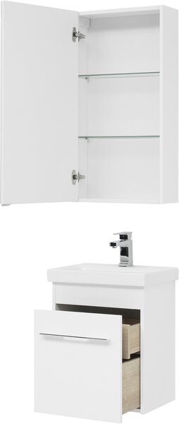 Комплект мебели для ванной Aquanet Августа 50 (Moduo Slim) белый