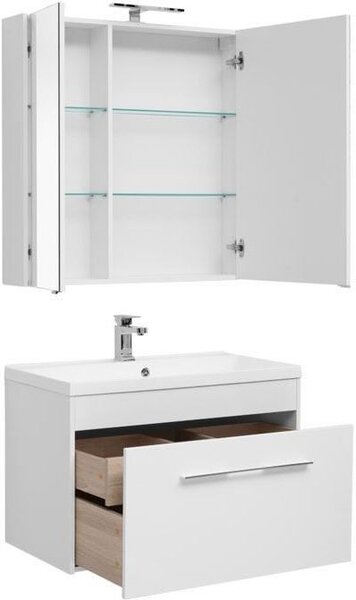 Комплект мебели для ванной Aquanet Августа 90 белый (ручка хром)