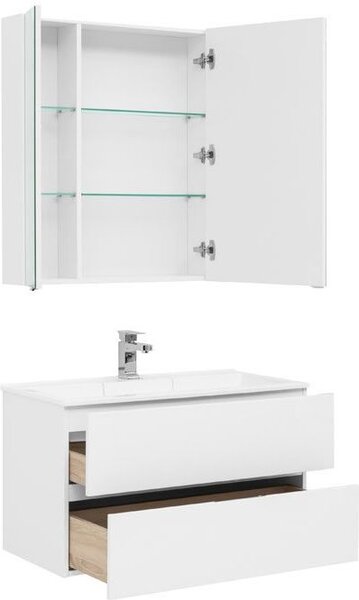 Комплект мебели для ванной Aquanet Алвита 90 белый