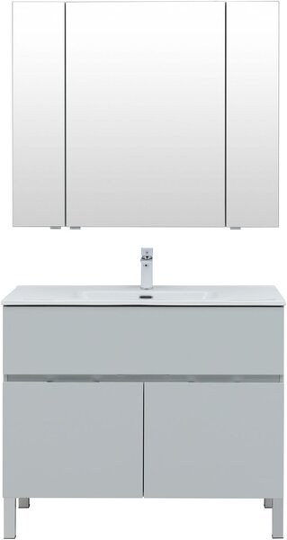 Комплект мебели для ванной Aquanet Алвита New 100 1 ящик, 2 дверцы, серый