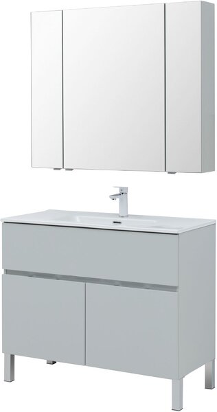 Комплект мебели для ванной Aquanet Алвита New 100 1 ящик, 2 дверцы, серый