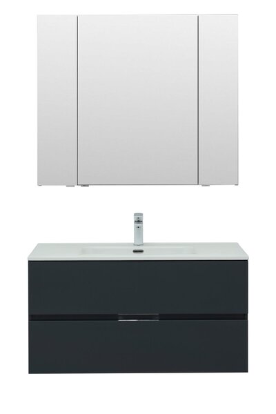 Комплект мебели для ванной Aquanet Алвита New 100 2 ящика, антрацит