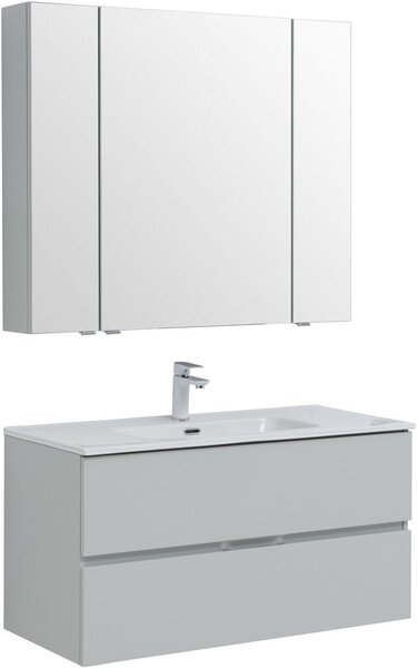 Комплект мебели для ванной Aquanet Алвита New 100 2 ящика, серый