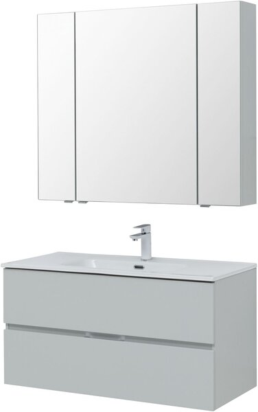 Комплект мебели для ванной Aquanet Алвита New 100 2 ящика, серый
