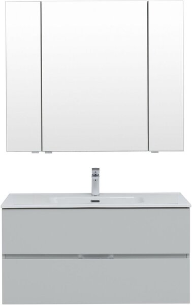 Комплект мебели для ванной Aquanet Алвита New 100 2 ящика, серый