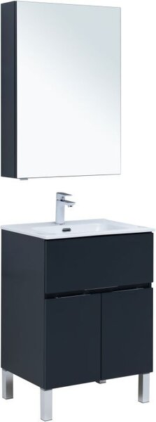 Комплект мебели для ванной Aquanet Алвита New 60 1 ящик, 2 дверцы, антрацит