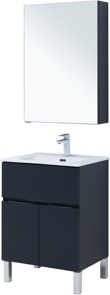 Комплект мебели для ванной Aquanet Алвита New 60 1 ящик, 2 дверцы, антрацит