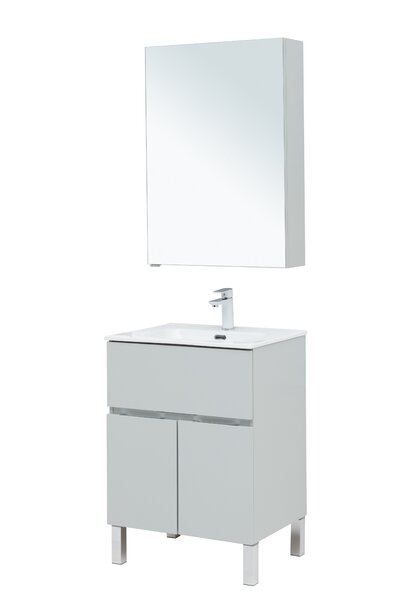 Комплект мебели для ванной Aquanet Алвита New 60 1 ящик, 2 дверцы, серый