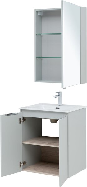 Комплект мебели для ванной Aquanet Алвита New 60 2 дверцы, серый