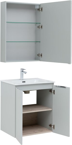 Комплект мебели для ванной Aquanet Алвита New 60 2 дверцы, серый