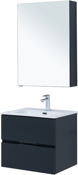 Комплект мебели для ванной Aquanet Алвита New 60 2 ящика, антрацит