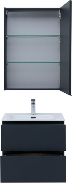 Комплект мебели для ванной Aquanet Алвита New 60 2 ящика, антрацит
