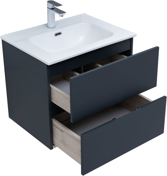 Комплект мебели для ванной Aquanet Алвита New 60 2 ящика, антрацит