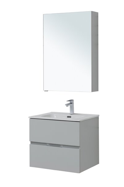 Комплект мебели для ванной Aquanet Алвита New 60 2 ящика, серый