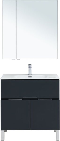 Комплект мебели для ванной Aquanet Алвита New 80 1 ящик, 2 дверцы, антрацит