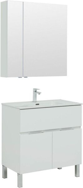 Комплект мебели для ванной Aquanet Алвита New 80 1 ящик, 2 дверцы, белый матовый