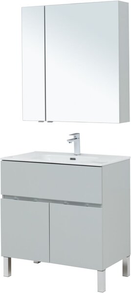 Комплект мебели для ванной Aquanet Алвита New 80 1 ящик, 2 дверцы, серый