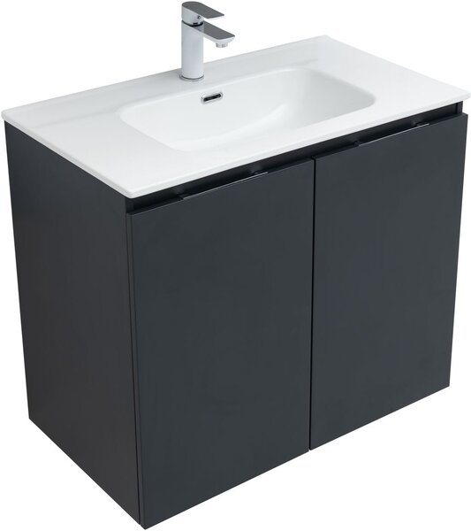 Комплект мебели для ванной Aquanet Алвита New 80 2 дверцы, антрацит