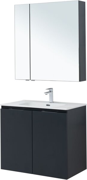Комплект мебели для ванной Aquanet Алвита New 80 2 дверцы, антрацит