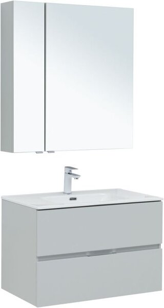 Комплект мебели для ванной Aquanet Алвита New 80 2 ящика, серый