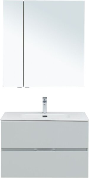 Комплект мебели для ванной Aquanet Алвита New 80 2 ящика, серый