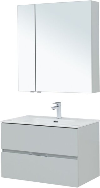 Комплект мебели для ванной Aquanet Алвита New 80 2 ящика, серый