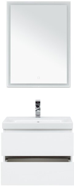 Комплект мебели для ванной Aquanet Беркли 60 белый/дуб рошелье (зеркало белое)