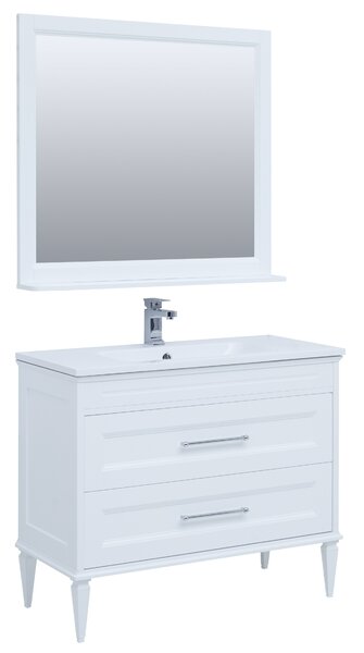Комплект мебели для ванной Aquanet Бостон М 100 белый (лит. мрамор)
