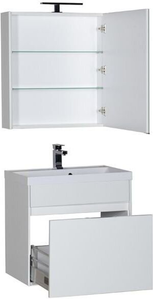 Комплект мебели для ванной Aquanet Латина 70 белый (1 ящик)