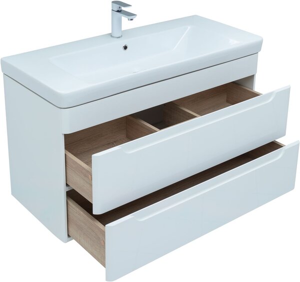 Комплект мебели для ванной Aquanet София 105 белый глянец (2 ящика)