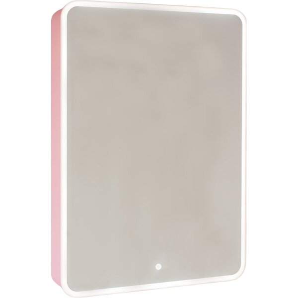 Зеркало-шкаф Jorno Pastel 60 с подсветкой Pas.03.60/PI Розовый иней