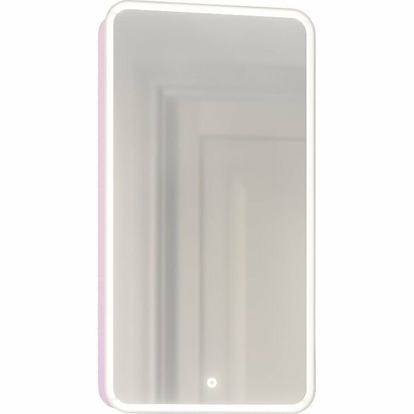 Зеркало-шкаф Jorno Pastel 46 с подсветкой Pas.03.46/PI Розовый иней