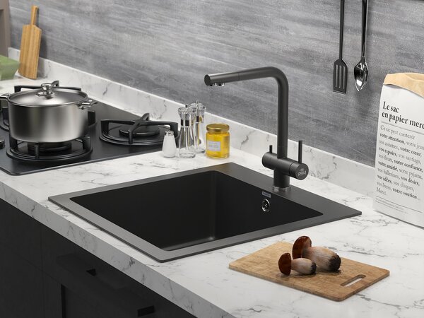 Смеситель для кухни Paulmark Skalen Sk213020-401 цвет антрацит