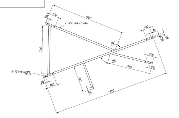 Каркас сварной для акриловой ванны Aquanet Jersey 170x100