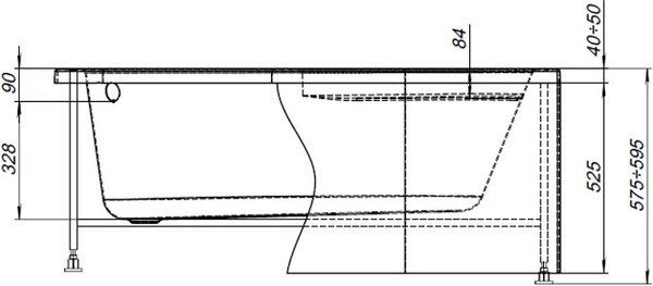Каркас сварной для акриловой ванны Aquanet Mia140x80 L/R